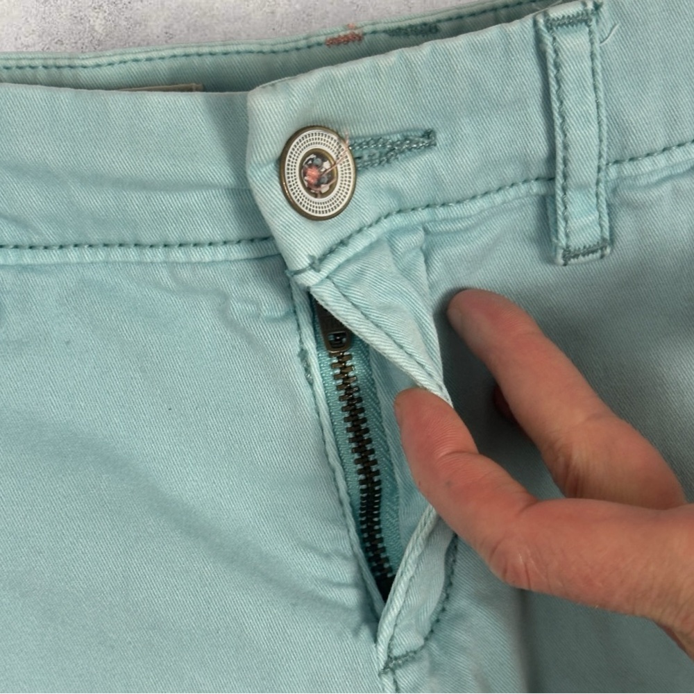 Anthropologie Pilcro Hyphen Teal Blue Chino Bermuda‎ Shorts Size 26 Pastel Beach - Picture 7 of 14